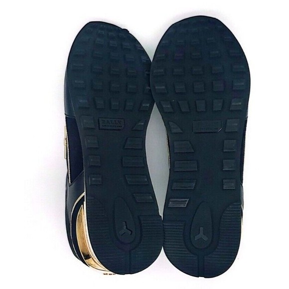 Bally Glenia Lace-Up Sneakers Shoes Calf Embossed Black BNWB Size 9.5 - Picture 15 of 16